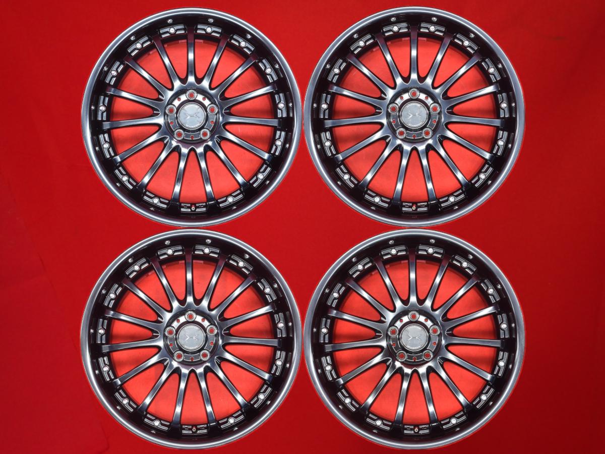 Weds ウェッズ 20×8.5J +45 5穴 PCD114.3 BK/SC[RED] ホイール 1本 LEONIS GX レオニス ジーエックス (39399)