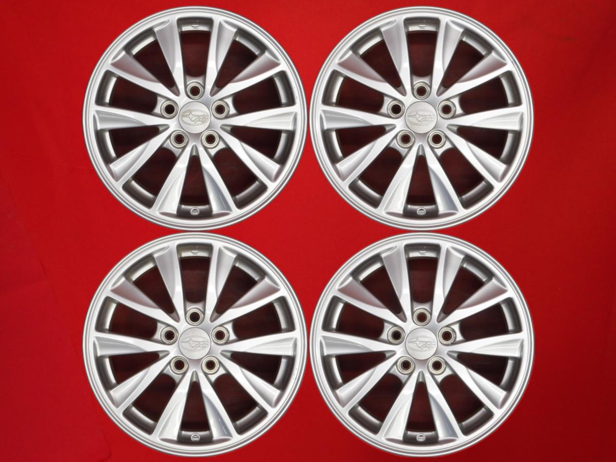 【在庫限り】 中古アルミ15X6.0スバル純正アルミPCD100インプレッサ等に - 15インチ タイヤ・ホイール