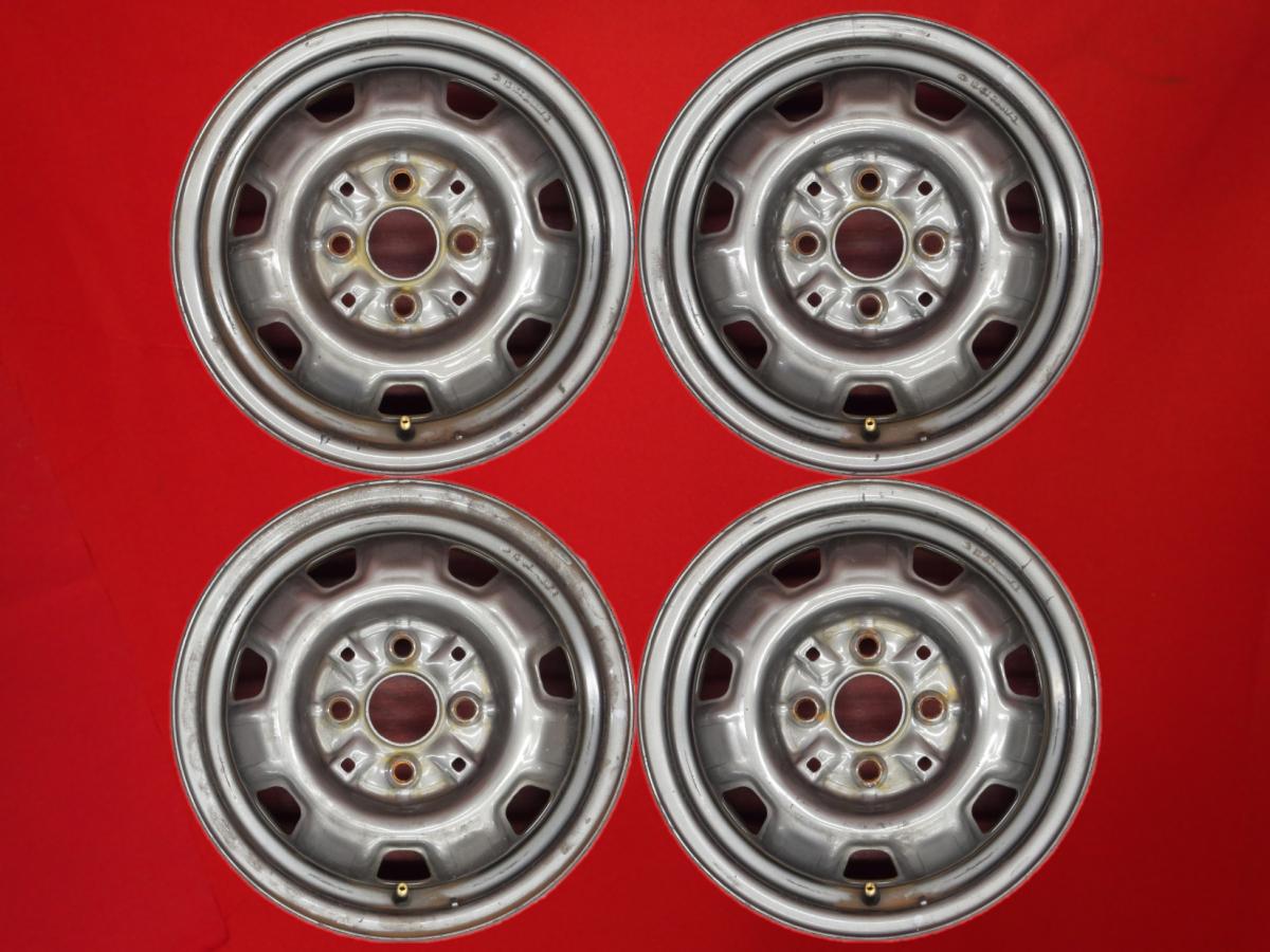 【中古】12インチ鉄ホイール＋タイヤ4本セット ST63 激安 中古 4本セット】 三菱 純正 スチールホイール 鉄ホイール