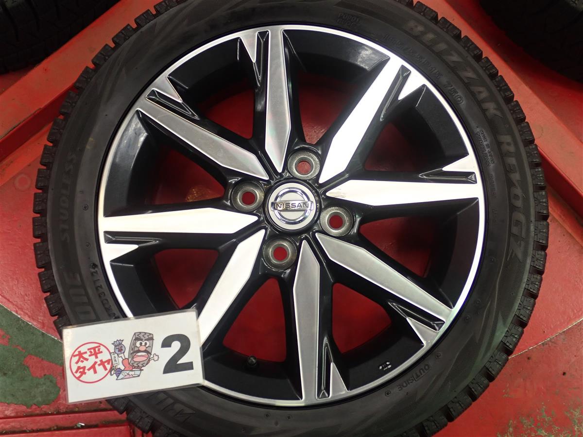ホイール・タイヤ・14インチ中古日産デイズルークス純正アルミ4本Set k33・ご成約・ホイールガレージ本店・○中古品○ホイール:14×4.5J+43  PCD100/4H○タイヤ:ブリヂストン155/65R14 4本×新品○小傷あり○デイズルークス・モコ・オッティ・クリッパー (2022年04月 